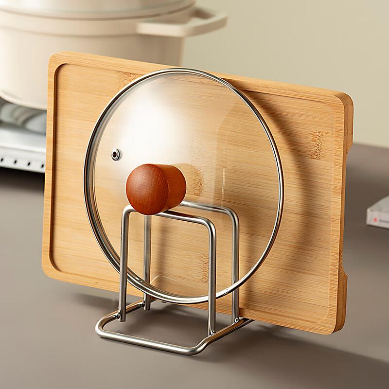304 Stainless Steel Cutting Board Rack, Pot Lid And Chopping Board Storage Rack, Kitchen Multi-Functional Countertop Organizer Shelf