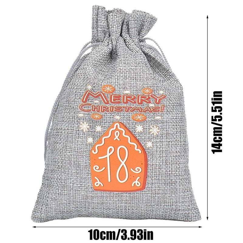 Christmas Advent Calendar Bags 24 Days Hanging Countdown Calendar Bags Christmas Drawstring Gift Bags