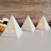 3D Candlestick Silicone Mold Pyramid Shaped Candle Base Mold Gypsum Candle Holder Epoxy Mould Home Decorations Mould