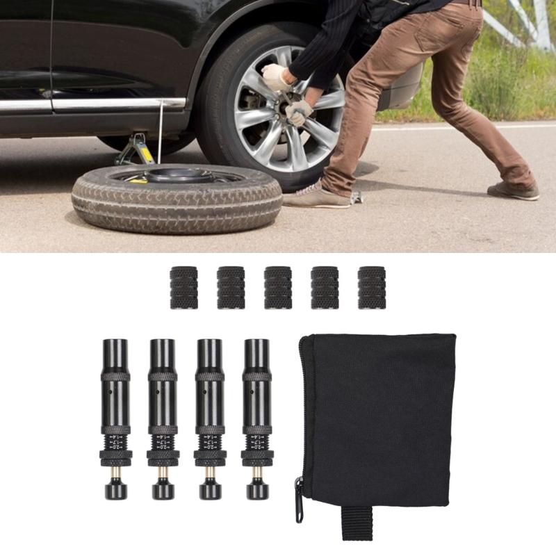 Screw On Auto Shut Off Tire Deflator set Adjustable Air Release Valves Tire Air Down Tool set for Offroad Vehicle Tires
