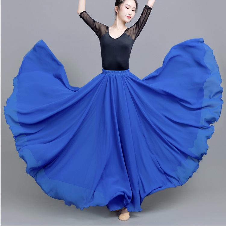 

Юбка А-силуэта из шифона с широкими краями 720 градусов для танцев и выступлений 95CM (Height 165-170cm)