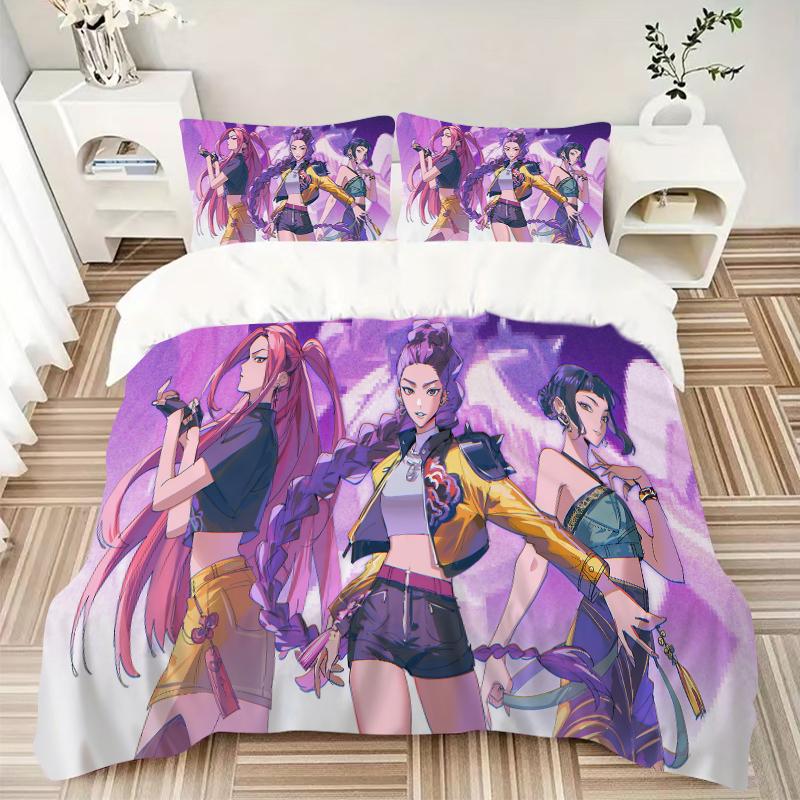 3Pcs Vibrant Anime Characters Bedding Sets For All Sizes New 3D Printed Bed Cover Comforter Duvet Cover Pillowcase Bedroom Decoration