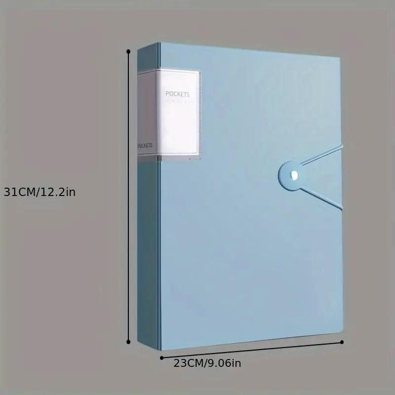 1 A4 File Folder with 60 Transparent PP Plastic Bags - High Transparency, Durable Ring Binder, Label-free System,