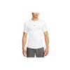 Nike Pro Letter Print Logo Fitted Workout Short Sleeve T-Shirt Men Tops White FB7932-100