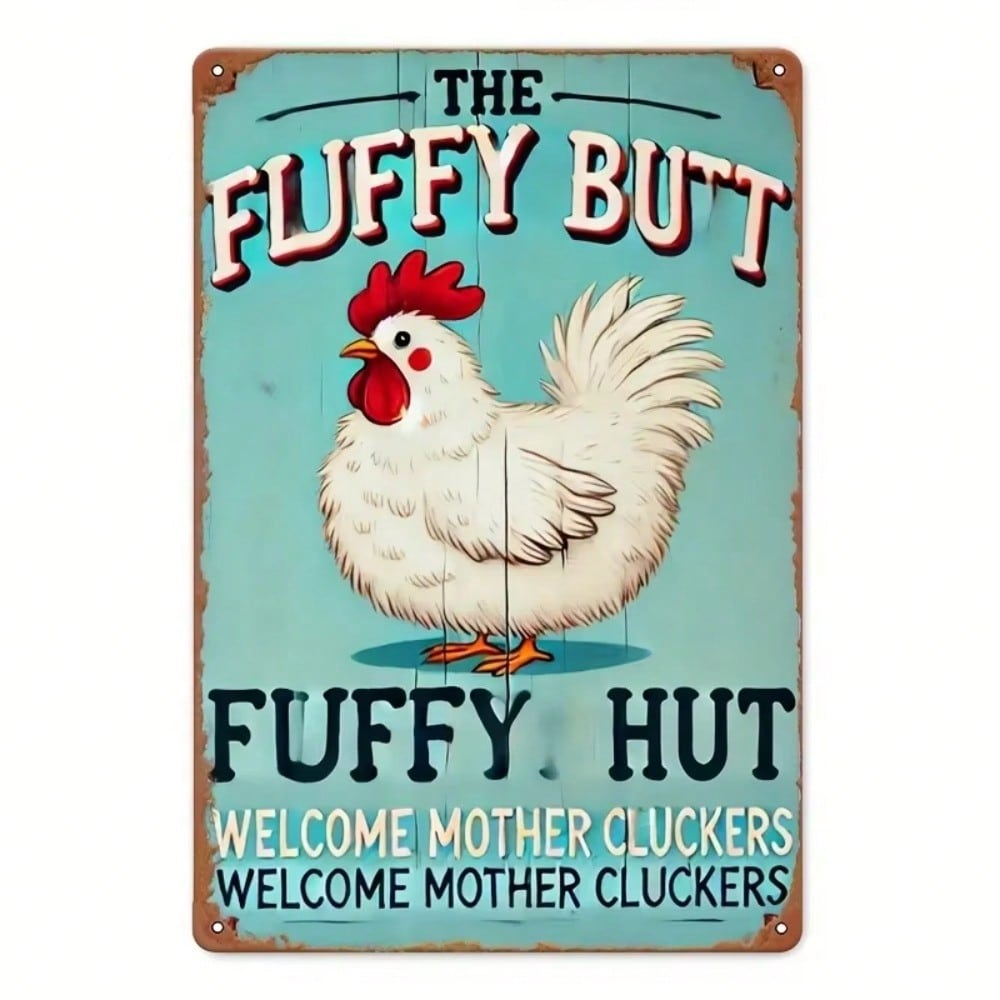 

Vintage Metal Chicken Tin Sign Funny Farm Welcome Plaque Retro Iron Wall Art Decor 20x30 різнокольоровий