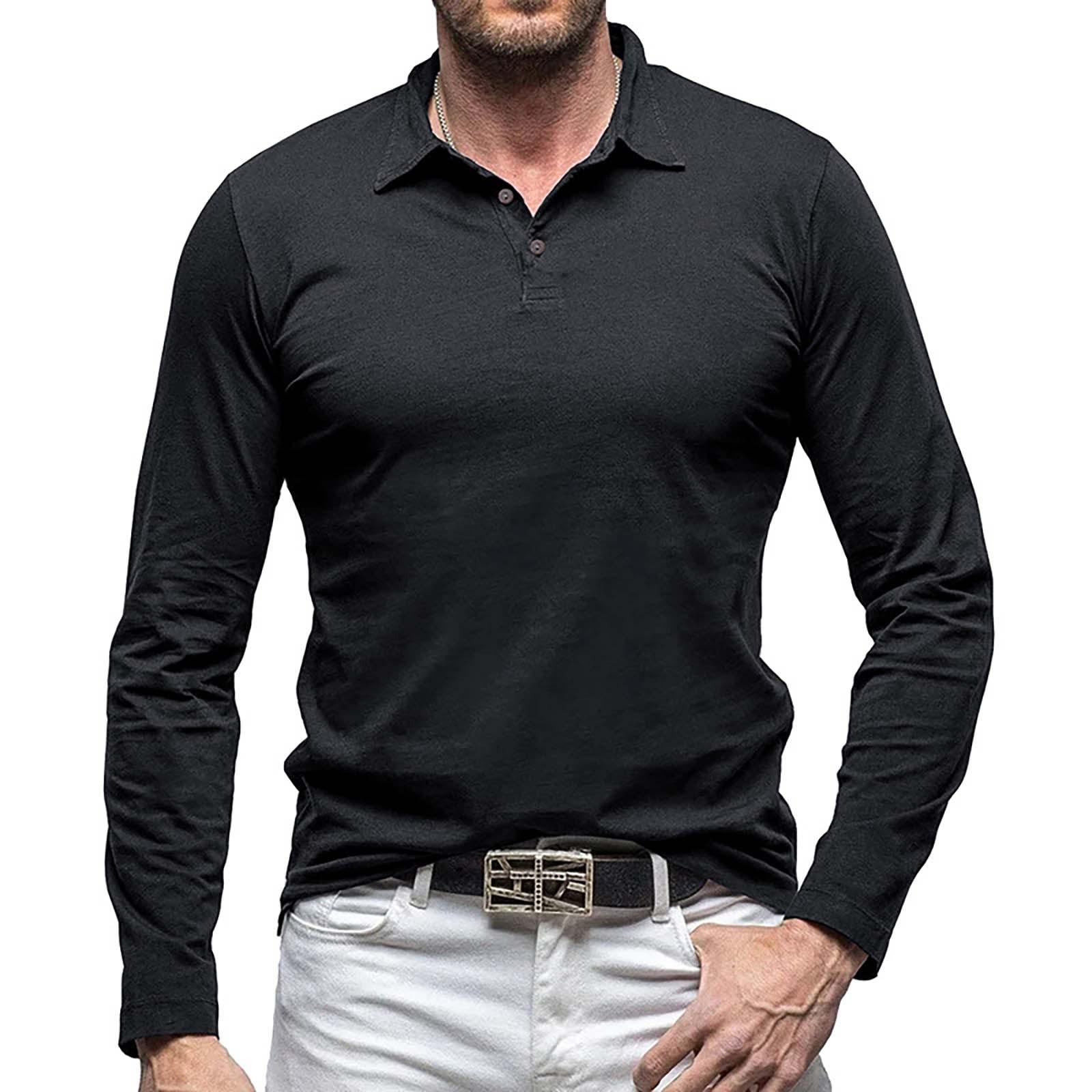

Men s T-shirt Solid Color Long Sleeved Cotton Base Top T-shirt Sweatshirt XXL чорний