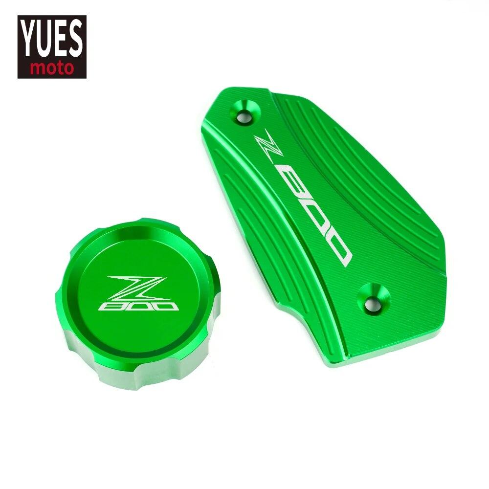 Motorcycle Accessories CNC Front & Rear Brake Fluid Cylinder Master Reservoir Cover Cap Black For KAWASAKI Z800 Z 800