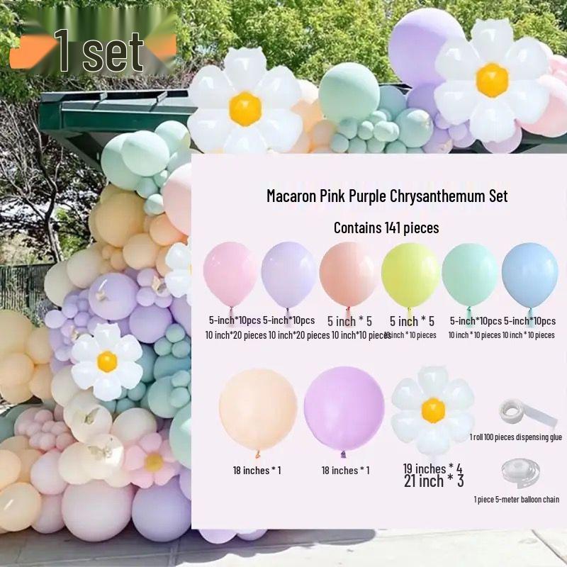 Macaron Daisy Flower Balloon Set for Birthdays & Events