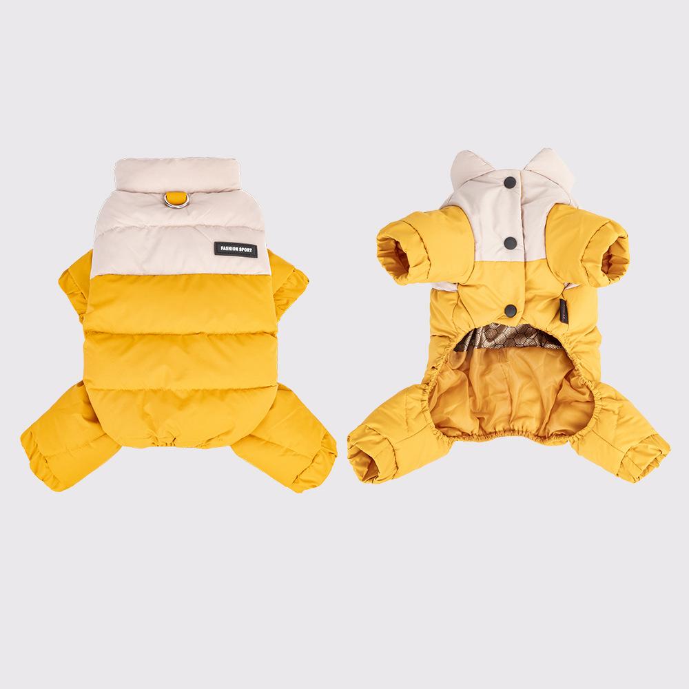Autumn and winter pet clothing dog four-legged cotton-padded clothing stand-up collar windproof and snow-proof warm and comfortable dog