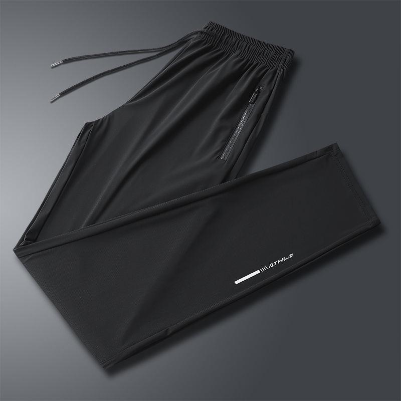 

Мужские летние брюки из ледяного шелка больших размеров, быстросохнущие, дышащие - свободные, прямого кроя, с манжетами. 4XL