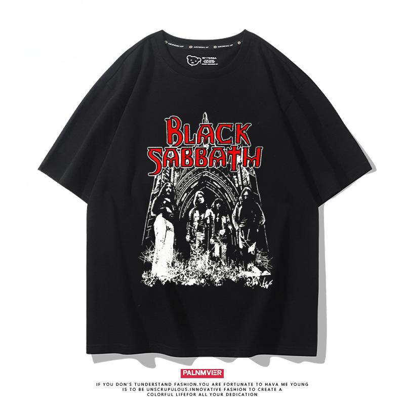 Heavy Metal Rock Band Black Sabbath, Black Sabbath Punk Style Printed Short Sleeved Loose Fitting T-shirt Trend