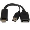 Cablexpert Video Adapter | 19 Pin HDMI Type A | 4 Pin USB Type A (power Only) | Male | 20 Pin DisplayPort | Female | 0.1 M