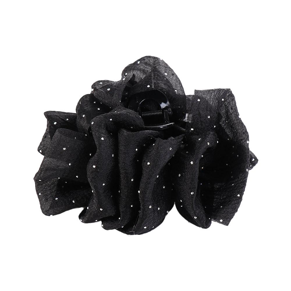 Fashion Headwear Hair Crab Claw Princess Style Large Hairpins Mesh Dot Korean Shark Clip Bowknot Women Hair Clips Bow Hair Claw