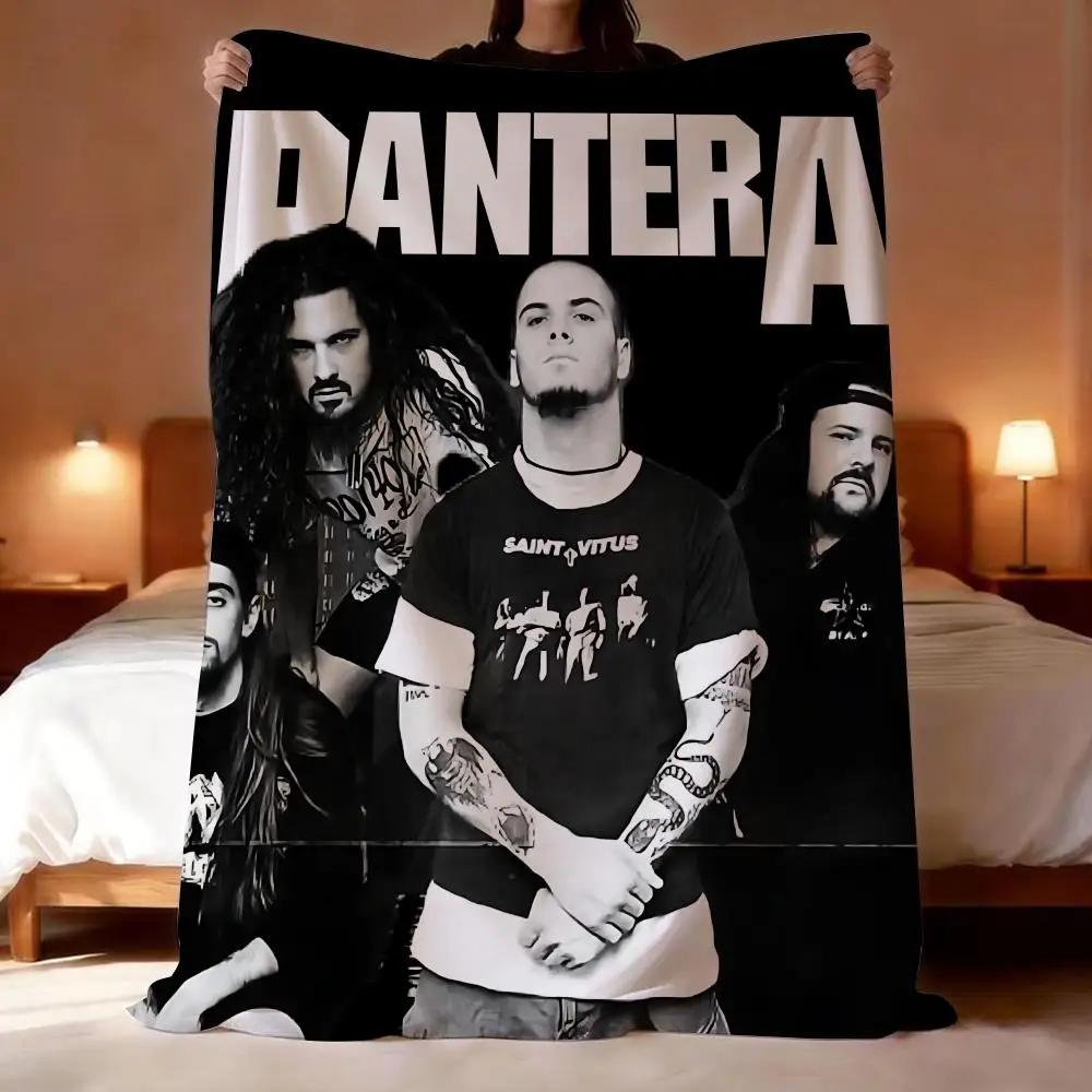 P-Pantera Band Throw Lightweight 240g Flannel Blanket Soft Skin-friendly for Summer Cooling 75X95CM
