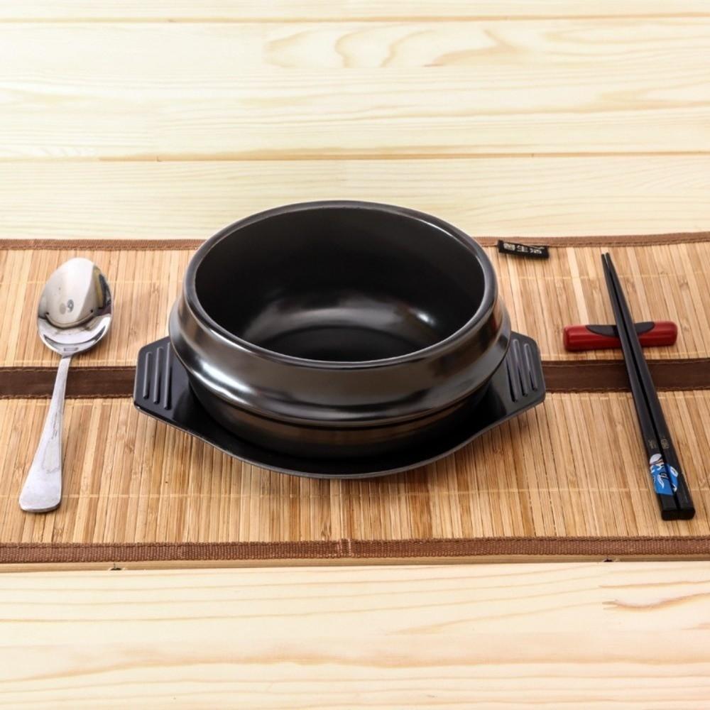 with Tray Korean Stone Pot Thickened Cooking Soup Pot Durable Mixed Rice Stone Pot  Commercial Use