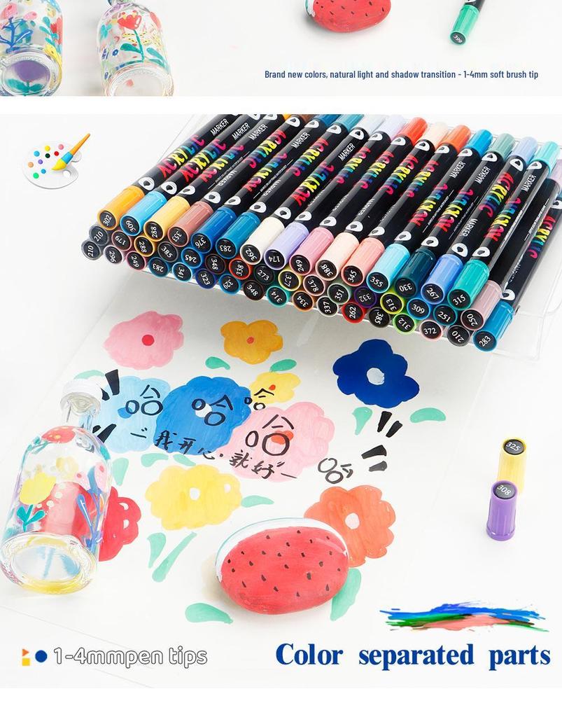 Cross Double-Headed Zweifarbiges Acryl-Marker-Set - 168 Weiche Spitze Aquarell-Kunststifte