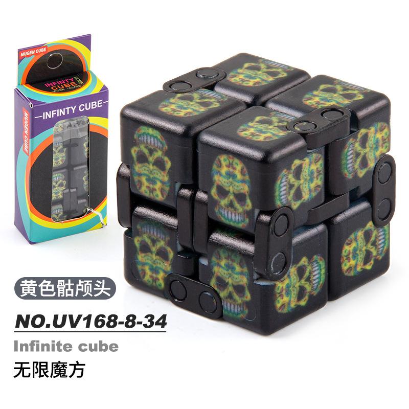 New Strange Decompression Toy Uv Printing Infinite Rubik'S Cube, Decompression Folding Variety Rubik'S Cube Fingertip Rubik'S Cube