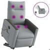 VidaXL Electric Massage Recliner Light Grey Fabric 3324073