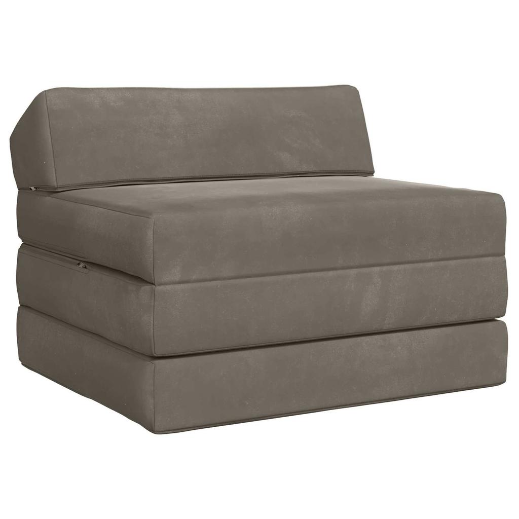 Foldable Sofa Bed Light Grey 200 X 70 X 10 Cm Velvet