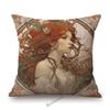 Mucha Style Floral Princess Girl Pink Purple Blue Pretty Flower Daughter Room Decoration Sofa Pillow Case Spring Cushion Cover