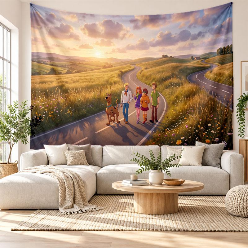 Scooby-Doo Wall Tapestry Home Decor Hanging Cloth Art Background Tapestry for Bedroom