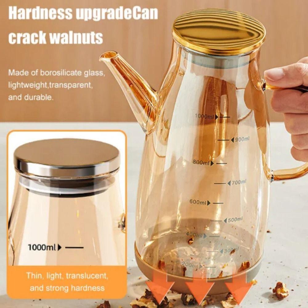 Rubber Base Olive Oil Dispenser Leakproof Soy Sauce Pot Glass Oil Cruet Container  Gadgets