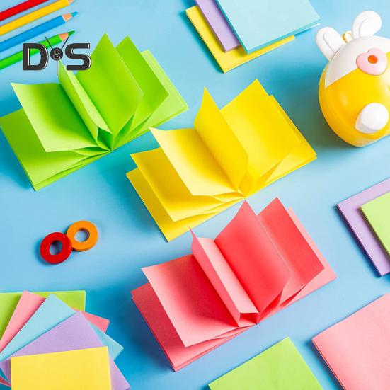 Sticky Notes Set 8 Colors Heart Square Shapes Removable Clean Smooth Writing Sticky Notes Home Office School Supplies