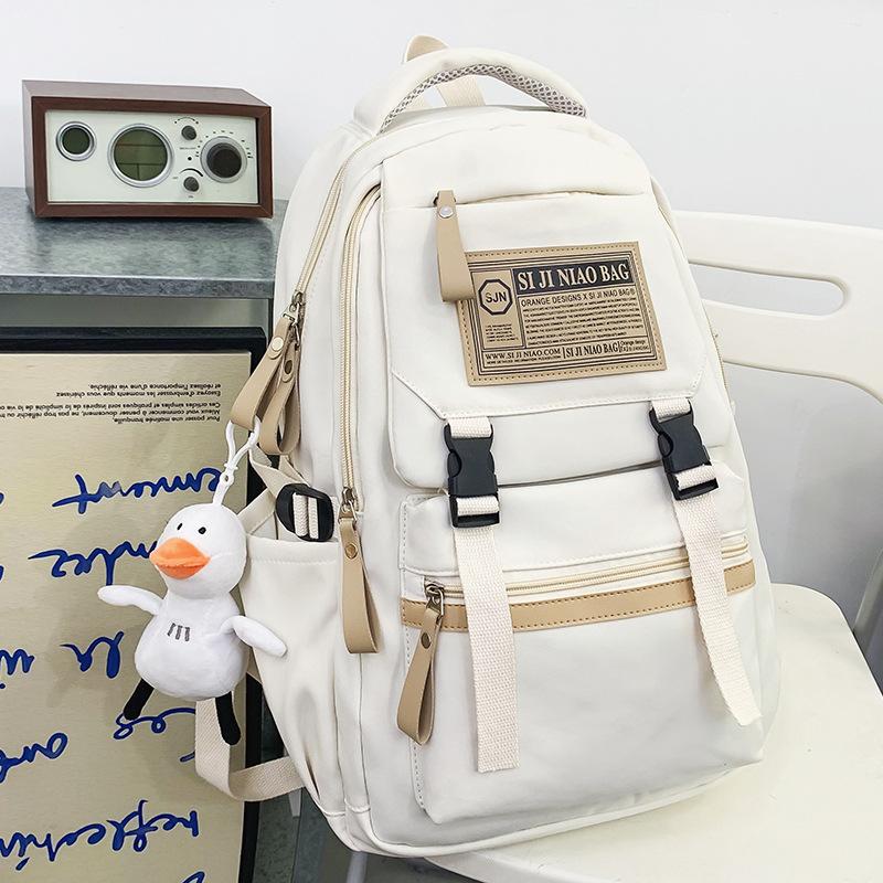 Primary School Girl College Student Burgundy Backpack High School Student Junior High School Boy Backpack