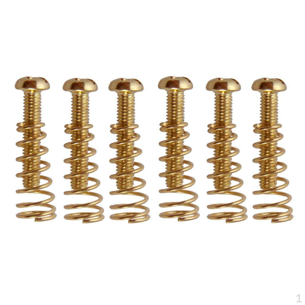 6 Screws For Saddles Bridge Electric Guitar + Resistant Springs