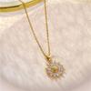 Sonnenblumen Anhänger Halskette Für Frauen AAA Zirkon Kristall Kleine Blume Kette Schlüsselbein Halskette Party Geburtstag Choker Schmuck Geschenke