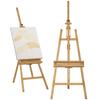 Easel, Wooden Easel, Height-Adjustable, Foldable, Pen Tray, Beech Wood, 65 X 110 X 180-235 Cm