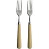 Tsubame-Sanjo Wood Dinner Fork, Set of 2, 19cm, Stainless Steel and Wooden, Made In Japan