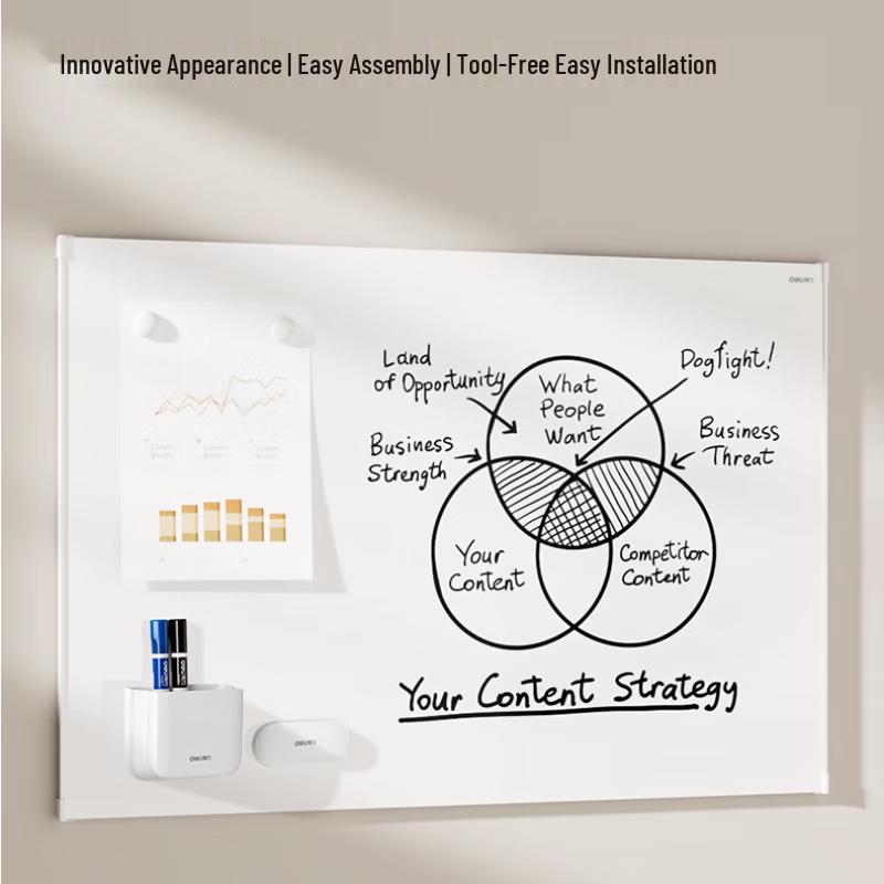 Deli MB111 Frameless Magnetic Whiteboard