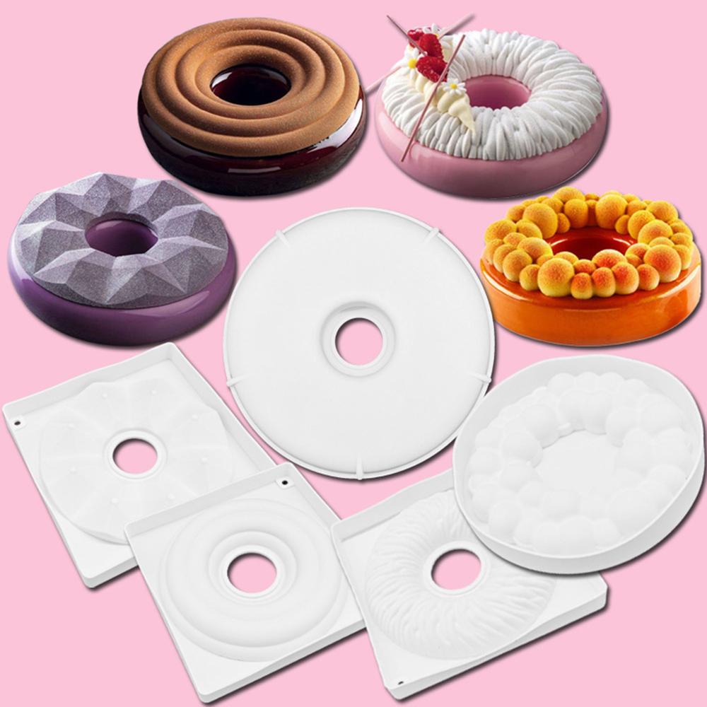 1PC Cake Mousse Dessert Silicone Mold Pastry Cake Heart Mousse Baking Household Mold Disk