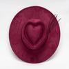 New love top suede top hat hemmed jazz hat wide brim fashion light board peach heart hat