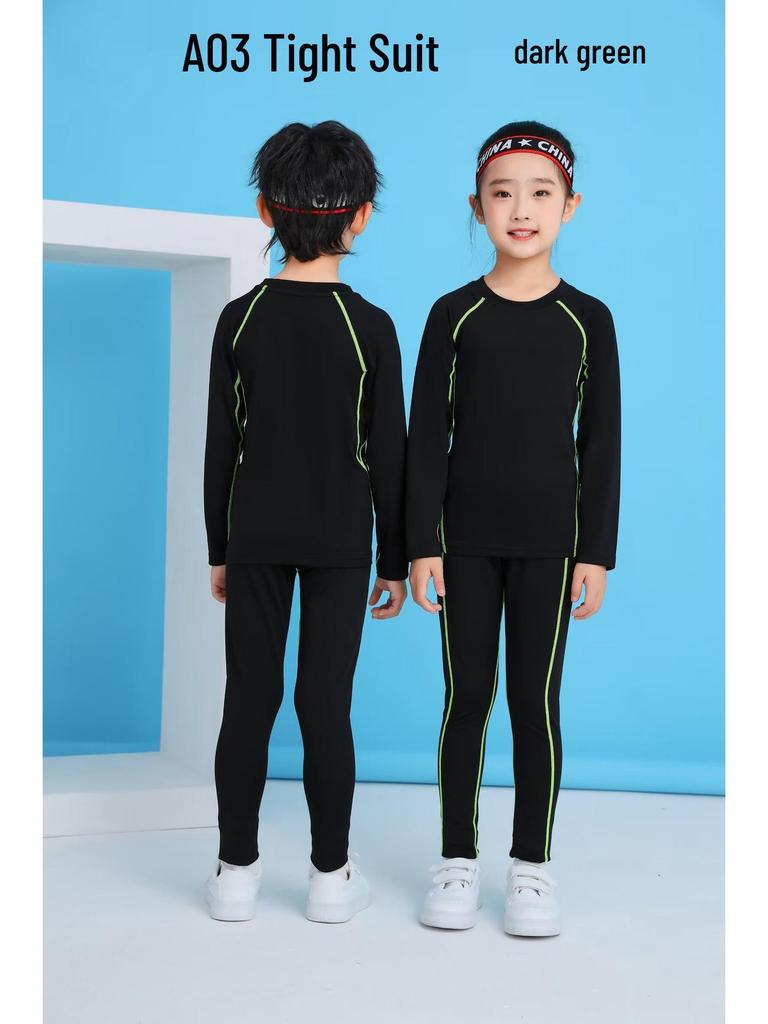 A03 Long Sleeve Tight Suit Set for Adults & Children, Size 16-3XL, Fitness Wear Leotard