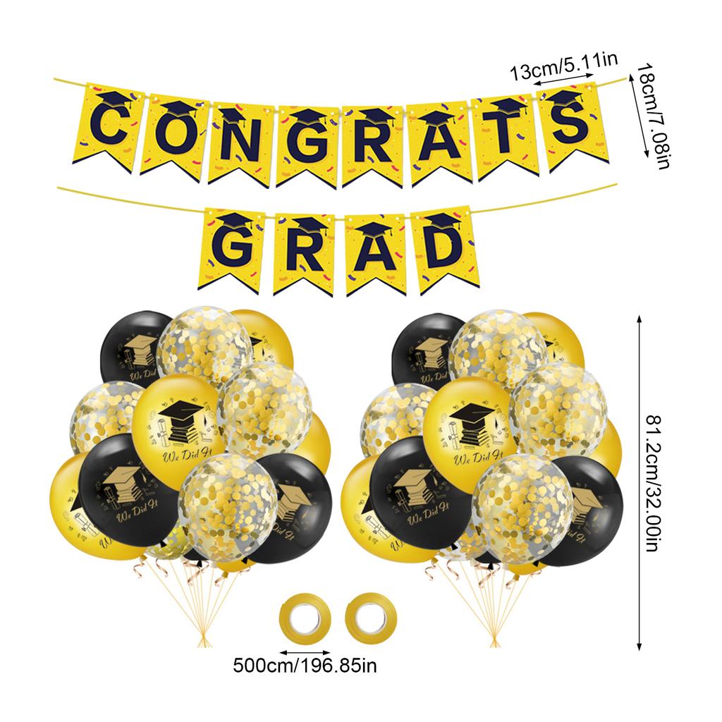 Graduation Party Decorations Kit with Balloons Bunting for Ceremony Home School Decoration