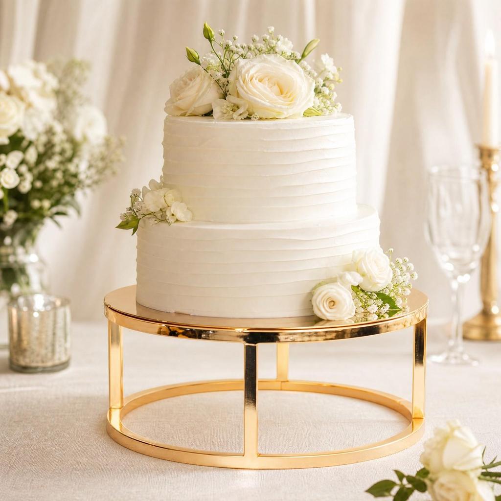 Cake Display Stand Electroplated Elevated Pastry Holder for Weddings, Bakery Displays,