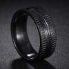 Fede in Tungsteno Nero Anelli Punk Trama d'Acciaio per Uomo Donna Scanalatura Fibra di Carbonio Anello alla Moda