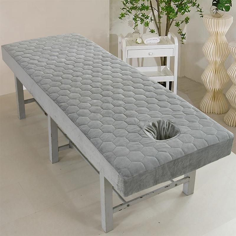Spa Massage Bedspread Physiotherapy Beauty Salon Bed Fitted Sheet With Face Hole Thicken Elastic Quilted Therapy Bed Cover