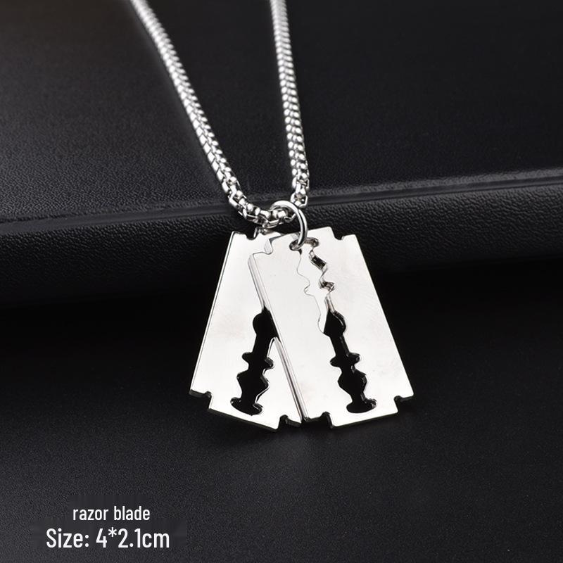 Trendy Six-Pointed Star Pendant Titanium Steel Necklace for Men & Women - Hip Hop Style Sweater Chain Jewelry.