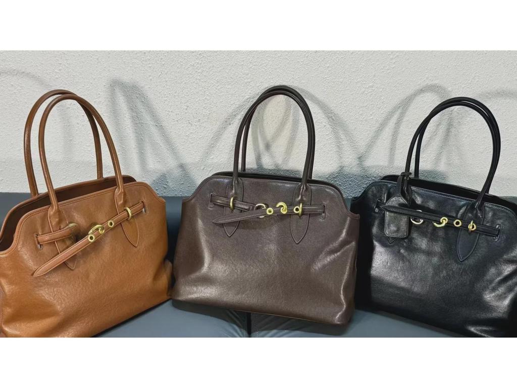 Vintage Genuine Leather Cowhide Tote - Large Capacity Handbag for Women