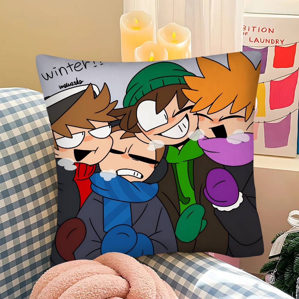 pc Cartoon Cute EEddsworlds Pillow Case Fashion Square Pillowcase Bedroom Sofa Room Ins Decoration Leisure