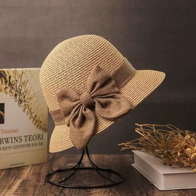 Women's Summer Straw Hat Korean Style Foldable Wide Brim Sun Hat UV Protection Bucket Hat Casual Japanese Vintage Beach