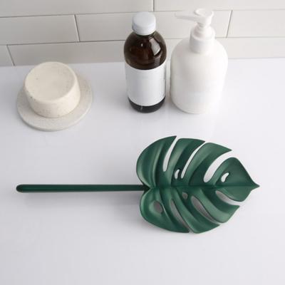 Glass Wiper Hollowed Non-slip Green Leaf Shaped Shower Squeegee Cleaning Tool