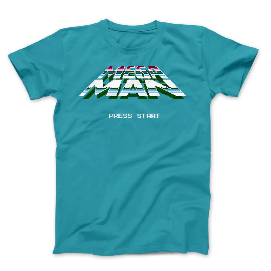Mega Man Press Start Video Games Unisex Men s  Women s Rockman Jump New T-Shirt XL