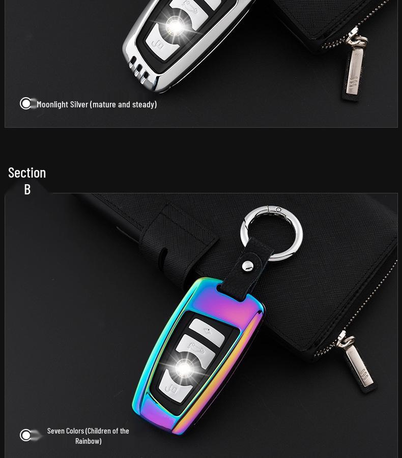 Key Fob Cover for BMW 5 Series 525li, 2 Series, 3 Series 320li, 7 Series, X3 X4 - Compatible with Modifications