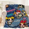Cartoon The P-Powerpuff G-Girls Cute Blanket Plush Nap Sofa rug for Living Room Office Bedroom Birthday Home Travel Kid Gifts