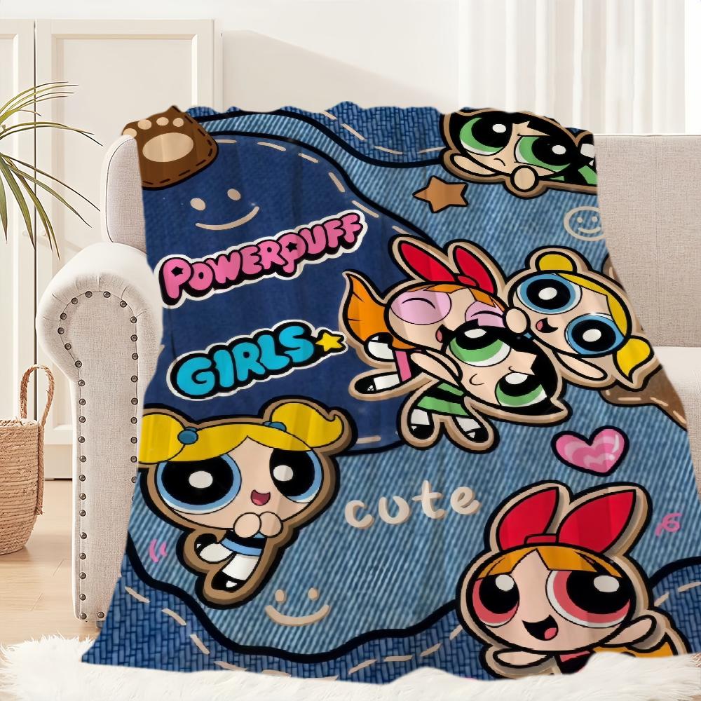 

Cartoon The P-Powerpuff G-Girls Cute Blanket Plush Nap Sofa rug for Living Room Office Bedroom Birthday Home Travel Kid Gifts 30x40in