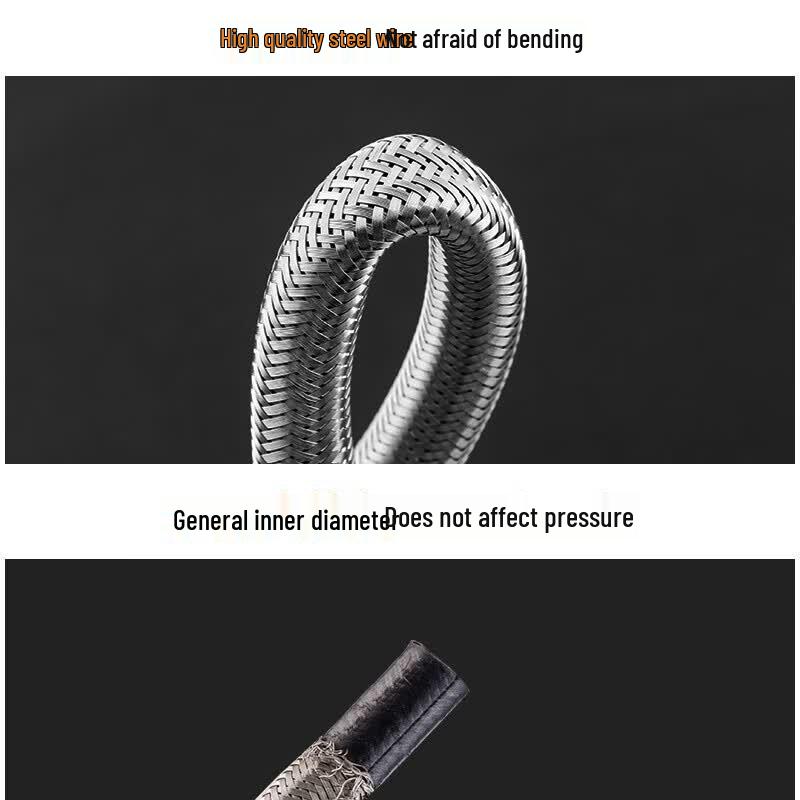 304 Stainless Steel Braided Hot & Cold Water Inlet Hose